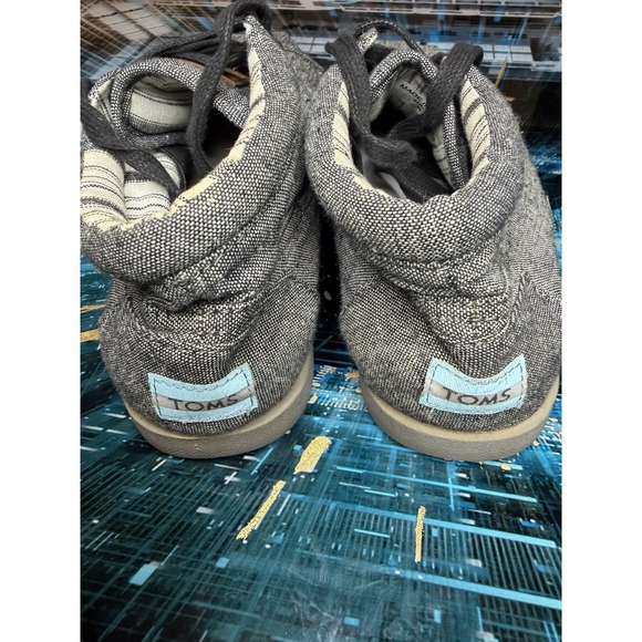 TOMS Men's Gray Chambray Mid-Top Lace Up Casual Shoes Size 7 - Picture 3 of 6